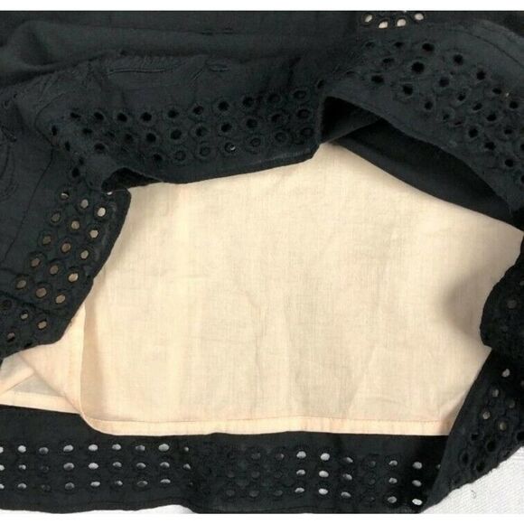 Juicy Couture Black Nude Eyelet Spaghetti Strap Mini Dress Cotton 8 - Picture 7 of 7